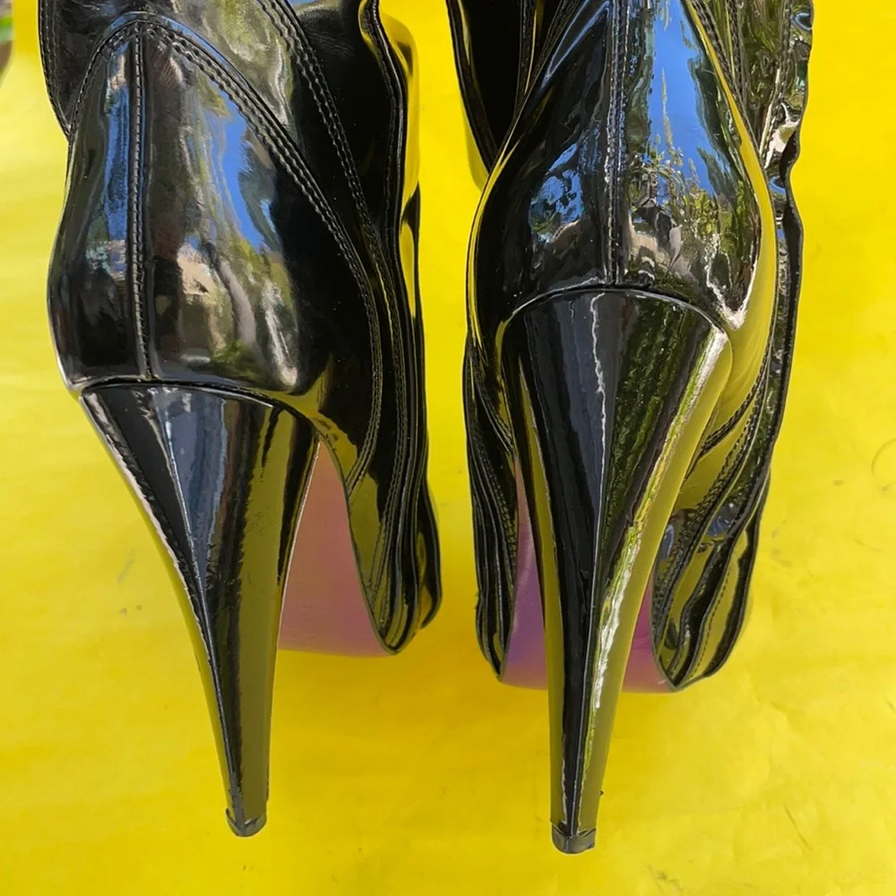 Vintage black Versace patent leather boots
